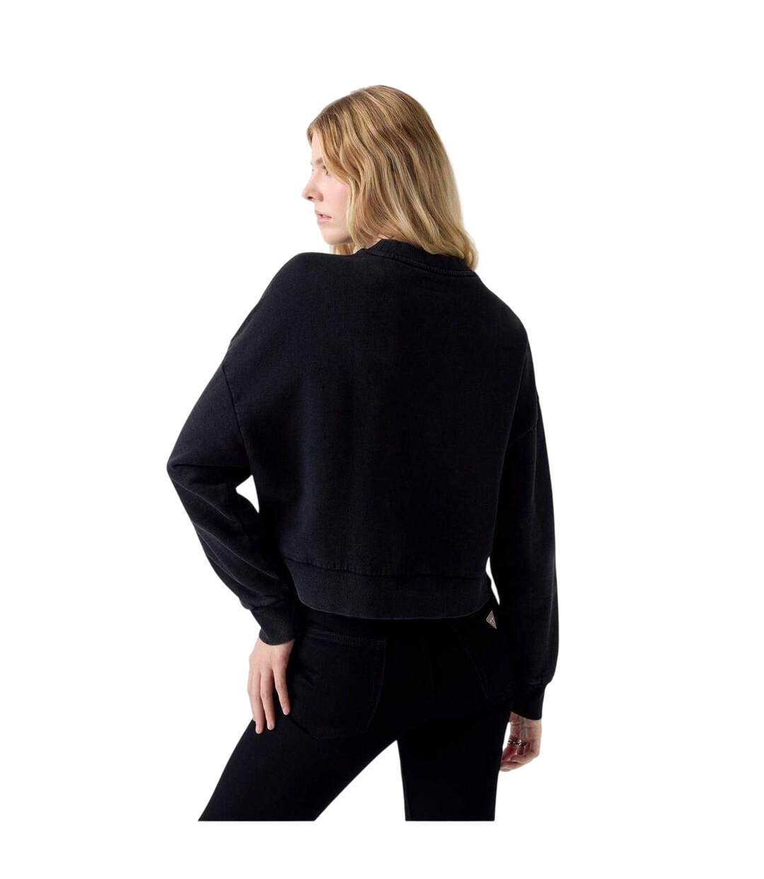 Sweat Motif/style Logo Brodé Femme Noir Vif Guess-3
