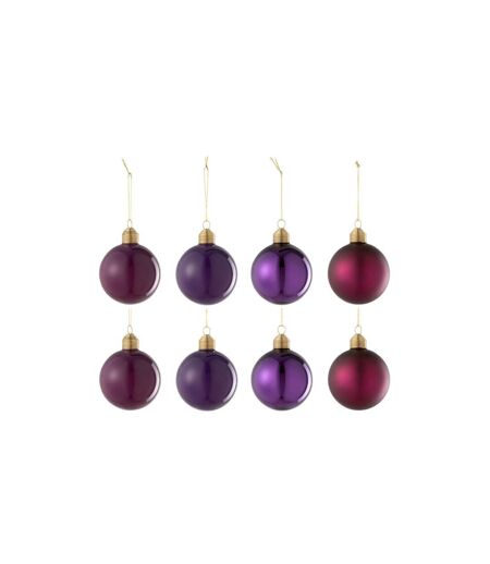 Lot de 8 Boules de Noël Cornelia 8cm Mauve