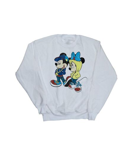 Disney Sweatshirt Pose Mickey et Minnie Mouse Femme/Ladies (Blanc) - UTBI28472