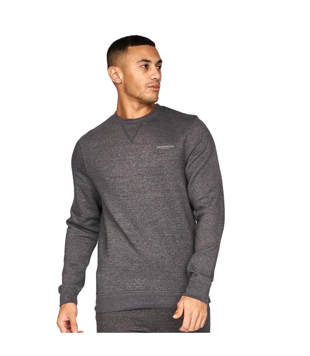 Pack of 2  Mens traymax crew neck sweatshirt  red/charcoal Crosshatch-2