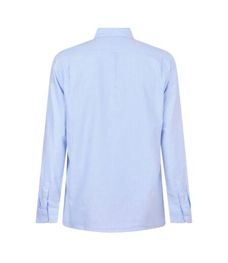 Chemise Manches Longues Motif/style Fines Rayures Homme Bleu Blanc Peter Werth