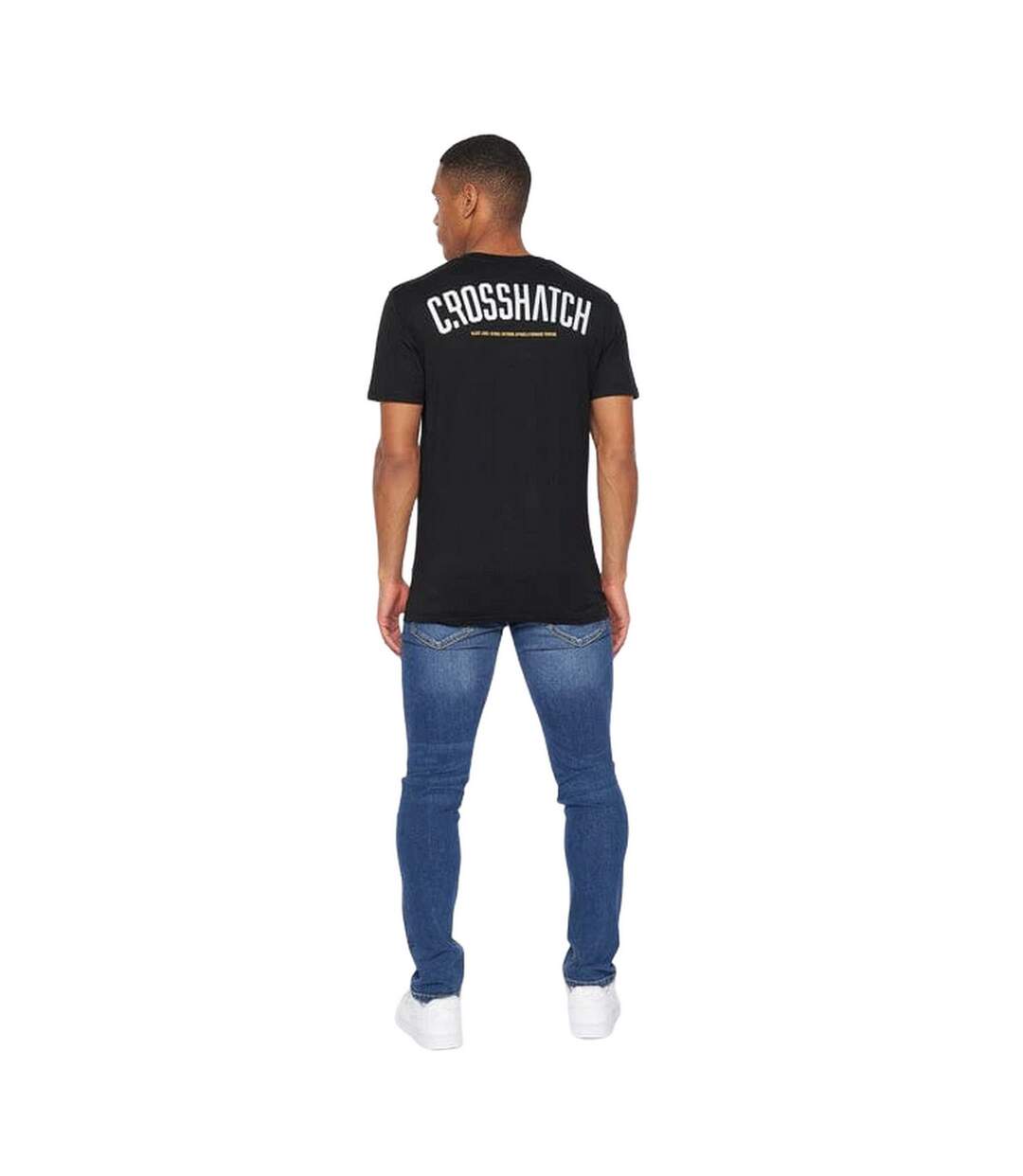 Mens cronstand logo t-shirt black Crosshatch