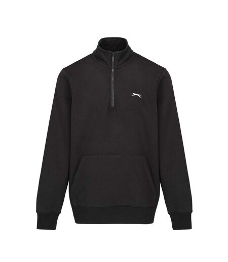 Mens Quarter Zip Fleece Black Slazenger