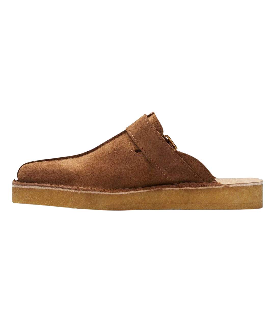 Mens Trek Suede Open Back Mules Brown Clarks Originals-3