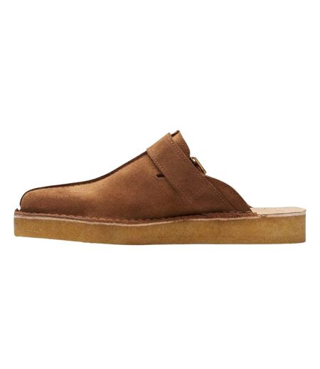 Mens Trek Suede Open Back Mules Brown Clarks Originals