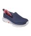 Womens/ladies go walk 7 slip-on trainers navy/coral Skechers