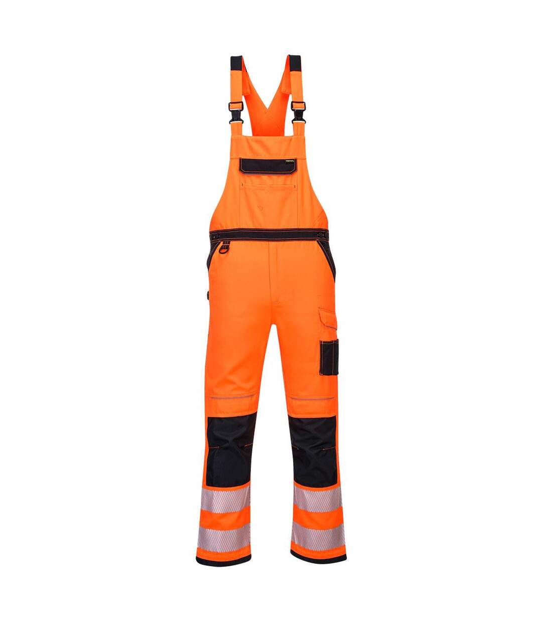 Mens pw3 hi-vis safety bib and brace overall orange/black Portwest-1