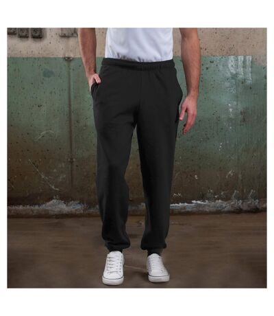 College Cuffed Sweatpants / Jogging Bottoms Deep Black Awdis