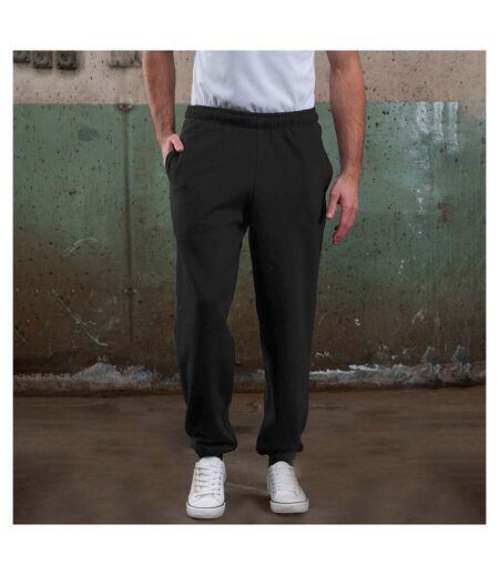 College Cuffed Sweatpants / Jogging Bottoms Deep Black Awdis