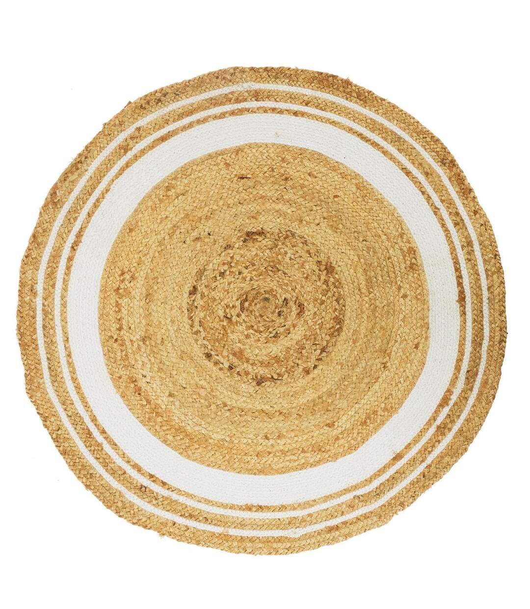 Tapis Rond Déco en Jute Limo 90cm Blanc-1