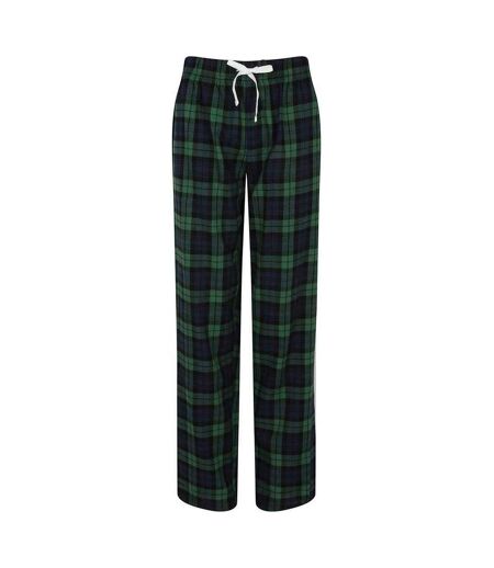 Womens/ladies tartan lounge pants navy/green SF