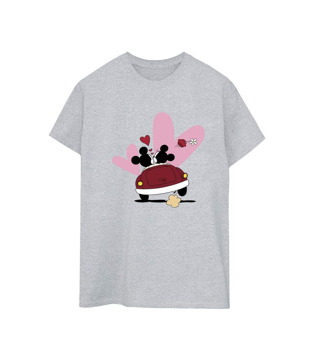 Disney Femme/Les femmes - T-shirt boyfriend en coton avec impression de la voiture de Mickey Mouse (Gris sportif) - UTBI38817-1