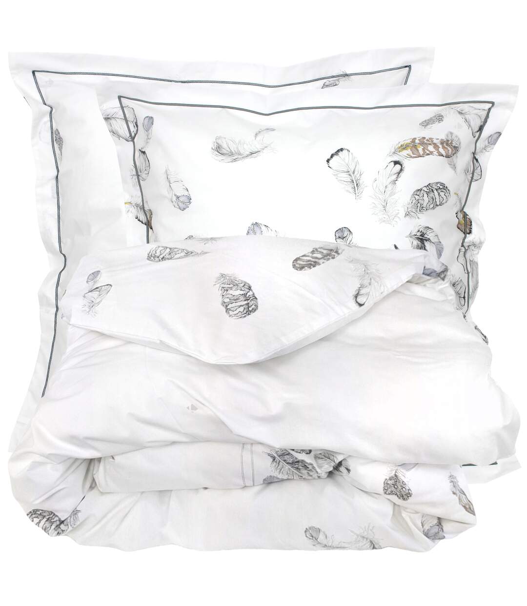 Parure de lit percale PLUMES Taie 65x65 cm-2