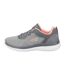 Womens/ladies bountiful quick path plain trainers grey/coral Skechers-3