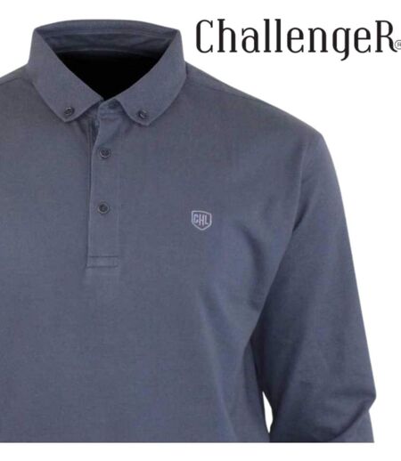 CHALLENGER NATHAN2 — Polo manches longues gris piqué : la touche chic et décontractée