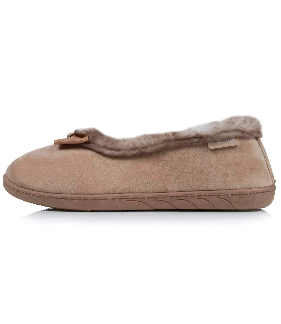 Isotoner Chaussons Ballerines femme en velours, semelle ultra confort, soutient votre voûte plantaire, mousse à mémoire de forme-4