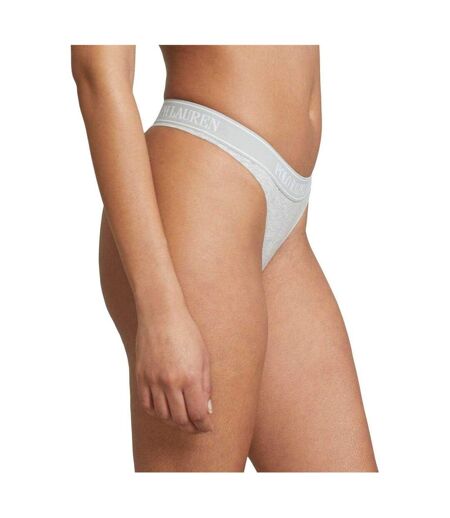 Womens/ladies Polo Cotton Blend Thong Grey Ralph Lauren