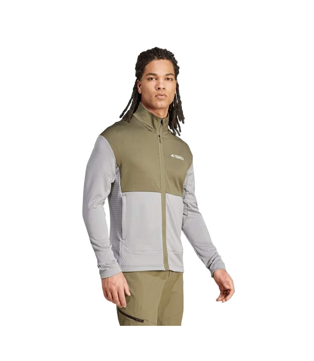 Mens Terrex Fleece Jacket Solid Grey Adidas-4
