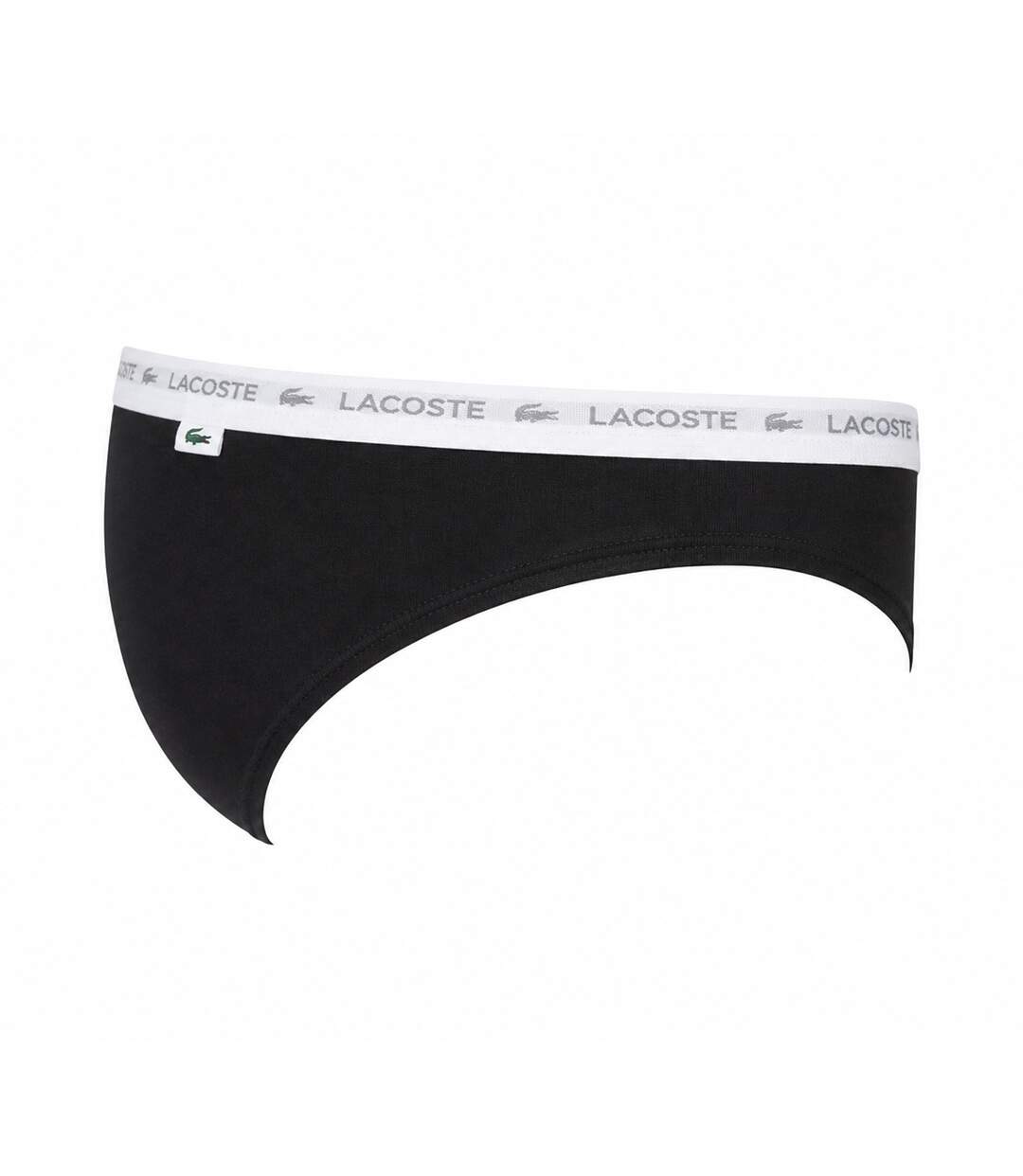 Lot De 3  Culottes Femme Marron Clair Blanc Noir Lacoste-3
