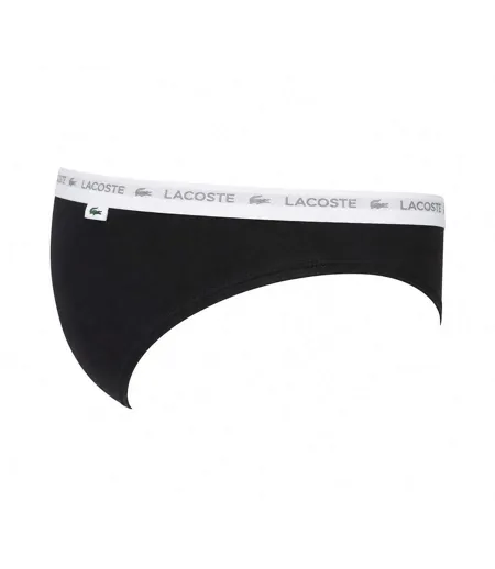 Lot De 3  Culottes Femme Marron Clair Blanc Noir Lacoste