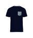 T-shirt manches courtes avec poche - K375 - bleu marine - homme - coton bio