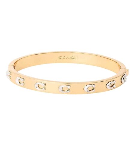 Womens/ladies Polished Logo Bangle One Size Gold Coach
