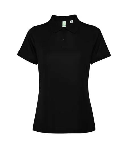 Womens/ladies Tormo Short-sleeved Polo Shirt Solid Black Roly
