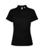 Womens/ladies Tormo Short-sleeved Polo Shirt Solid Black Roly-1