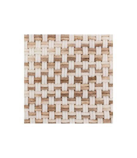 Tapis de Bain Tressé en Coton Dégradé 50x75cm Taupe