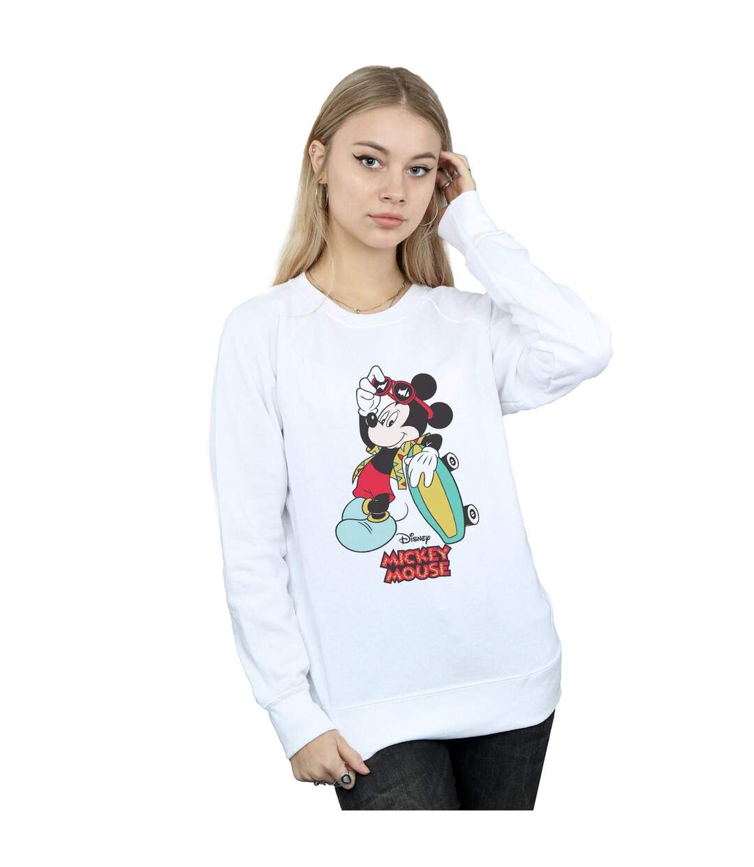 Disney Sweatshirt Mickey Mouse Skate Dude Femme/Femme (Blanc) - UTBI27856-2