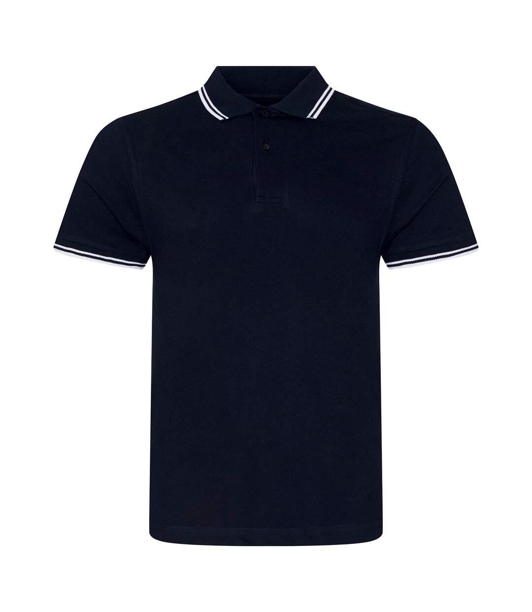 AWDis Mens Stretch Tipped Polo Shirt (Navy/White)