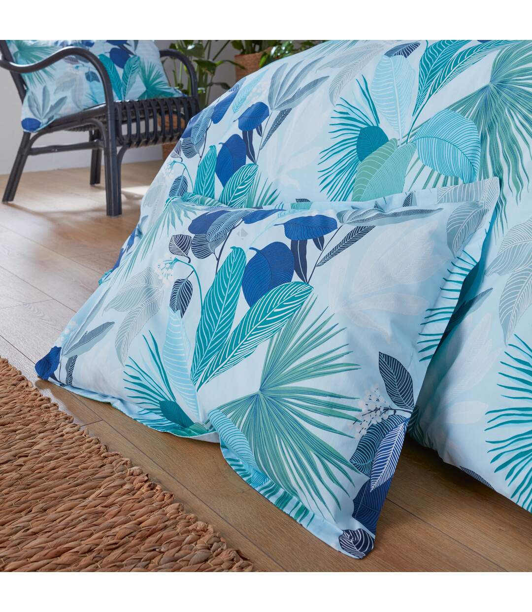 Taie d'oreiller percale de coton MOOREA PACIFIC bleu cobalt-5