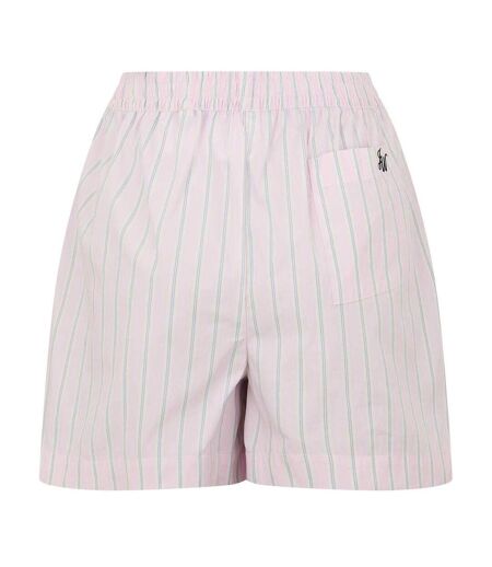Womens/ladies Poplin Vertical Stripe Relaxed Fit Chino Shorts Pink Jack Wills