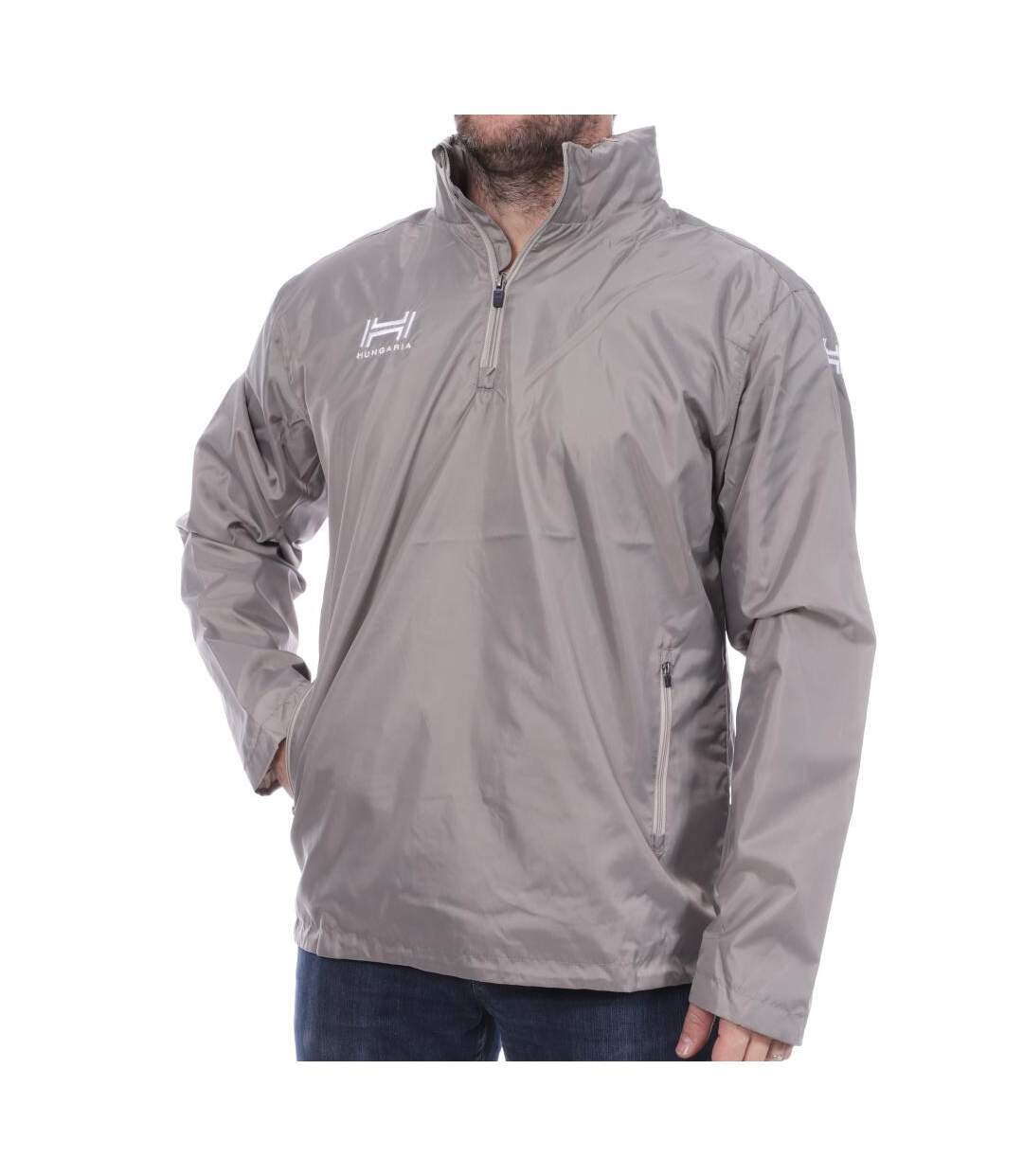 Coupe-vent 1/4 zip gris homme hungaria training premium 15 - xs-1