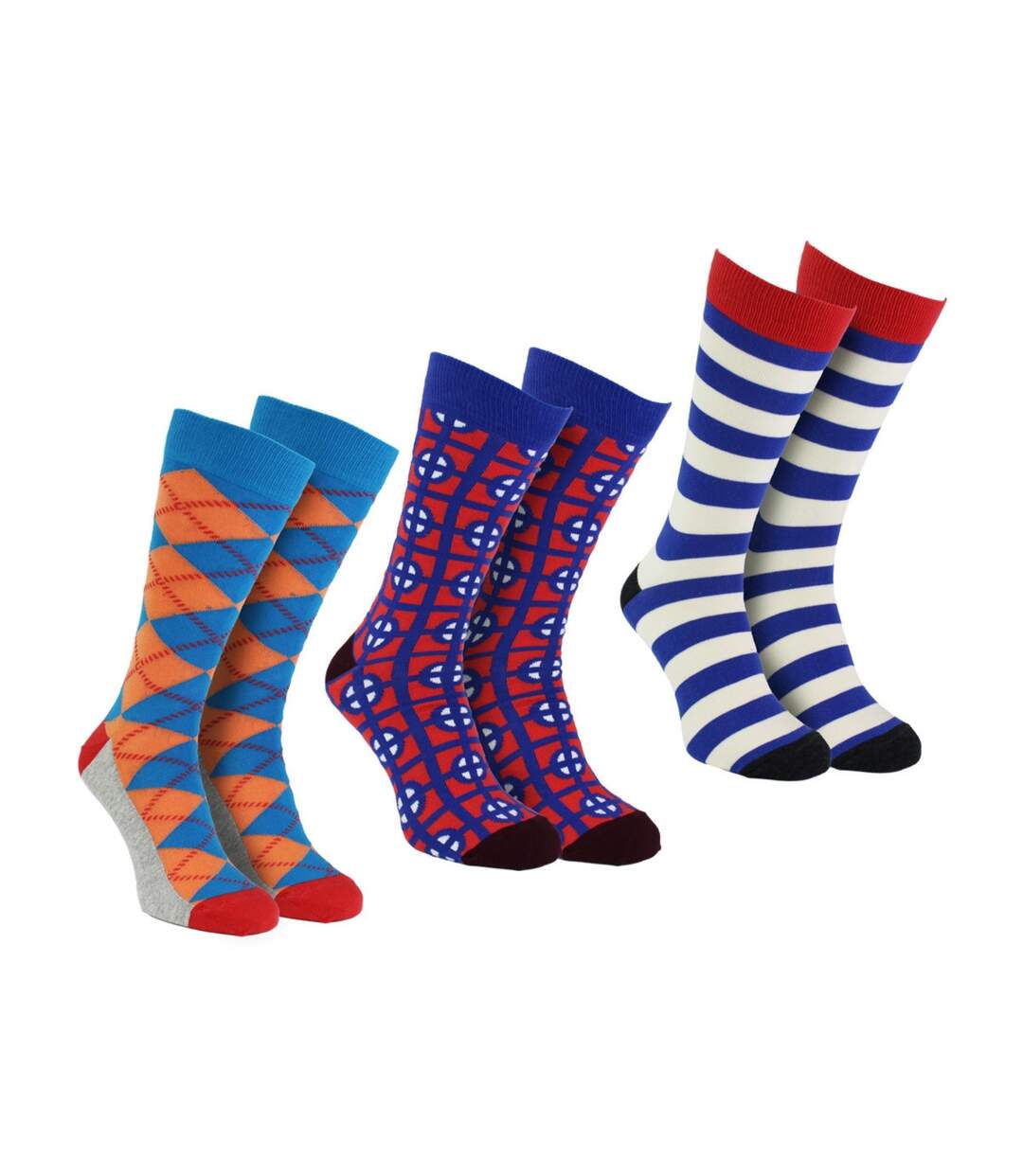 Classic Structure Dress Mens Socks - Pack of 3 Pairs | Fun Socks-1