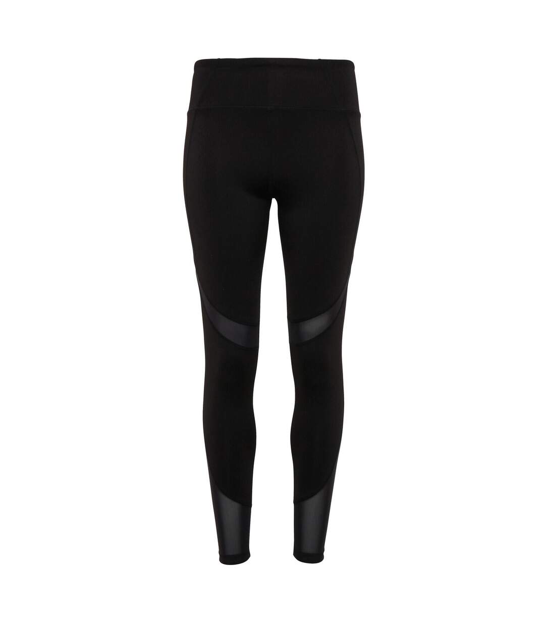 Womens/ladies mesh tech panel full-length leggings black TriDri-2