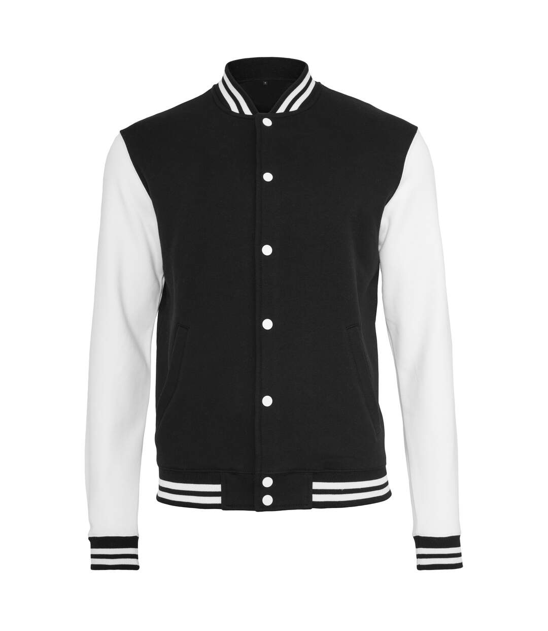 Blouson D'université Adulte Noir Blanc Build Your Brand-1