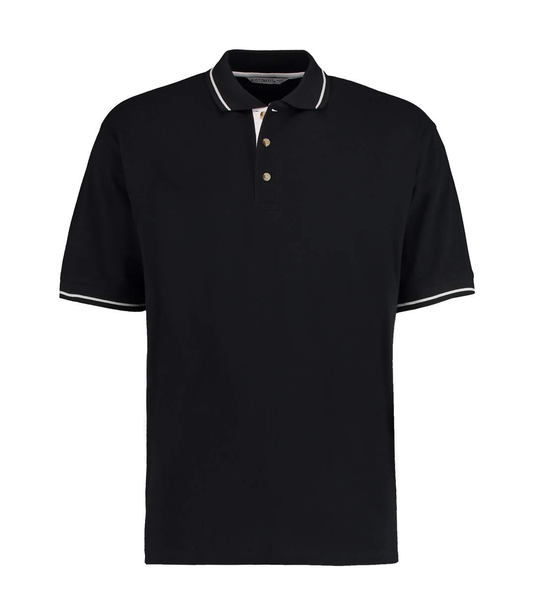 Polo à manches courtes  st. Mellion pour homme noir/blanc Kustom Kit-1