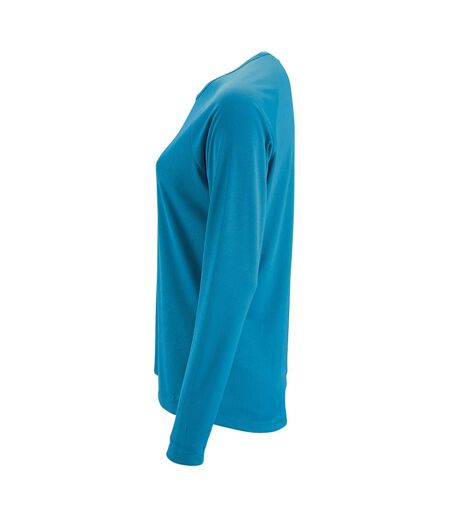 SOLS Womens/Ladies Sporty Long Sleeve Performance T-Shirt (Aqua) - UTPC3131