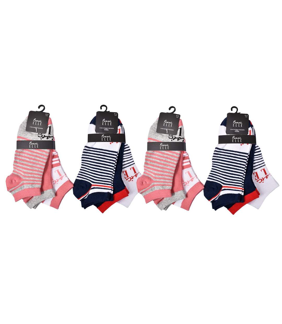 Chaussettes femme ELLE Basic Qualité et Confort-Assortiment modèles photos selon arrivages- Pack de 12 Paires SNEAKER 38139-2