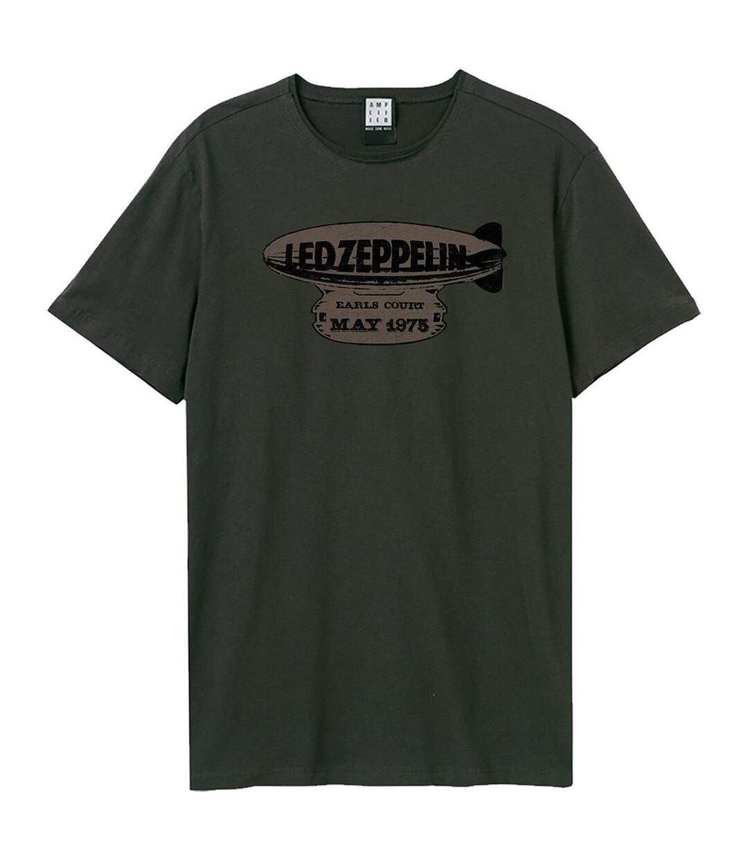 T-shirt Motif/style Led Zeppelin May Adulte Charbon Amplified-1