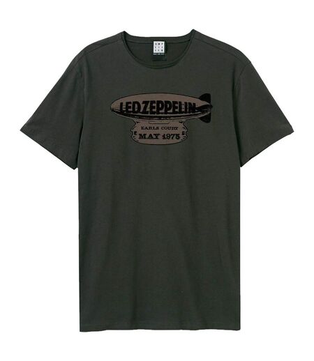 T-shirt Motif/style Led Zeppelin May Adulte Charbon Amplified