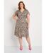 Robe courte volantée satin fleuri-1