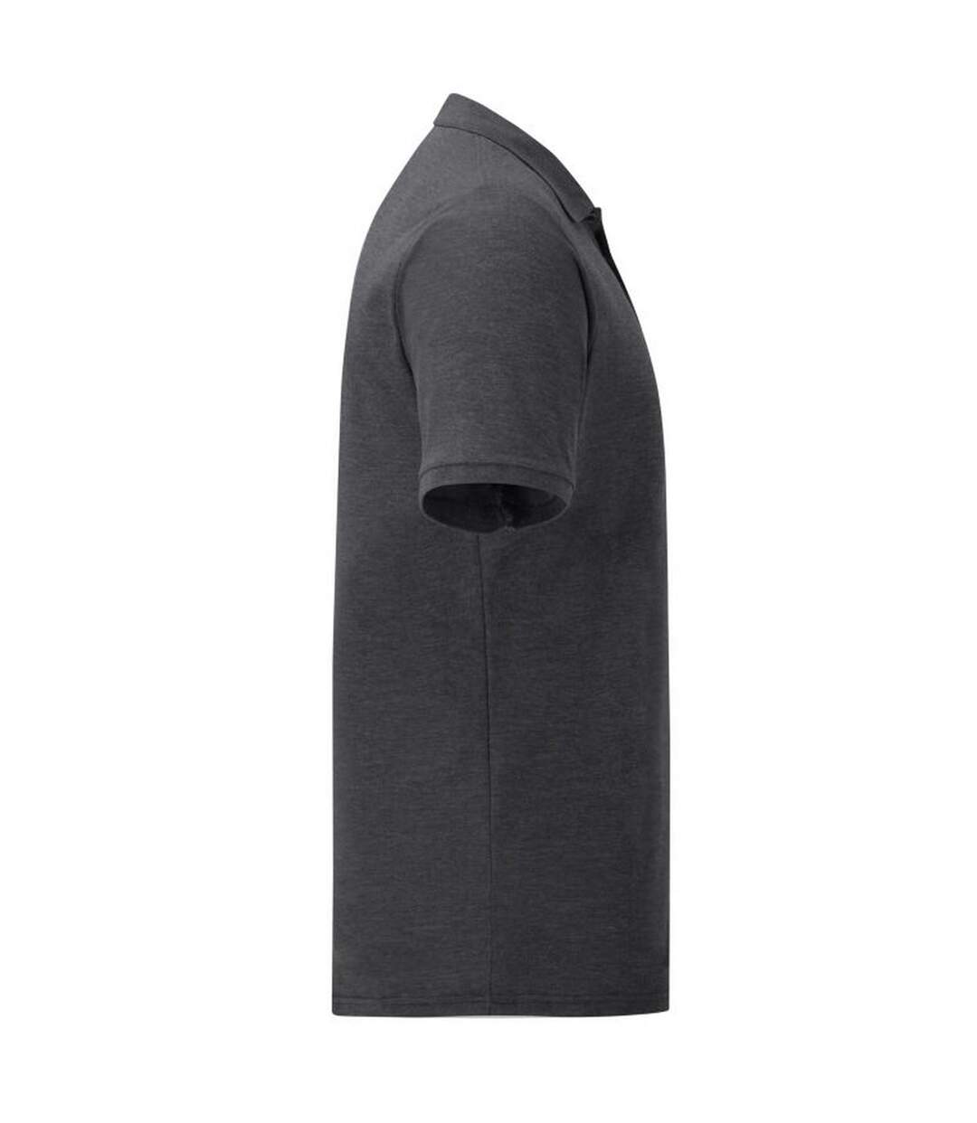 Polo Manches Courtes Homme Gris Foncé Chiné Fruit Of The Loom-3