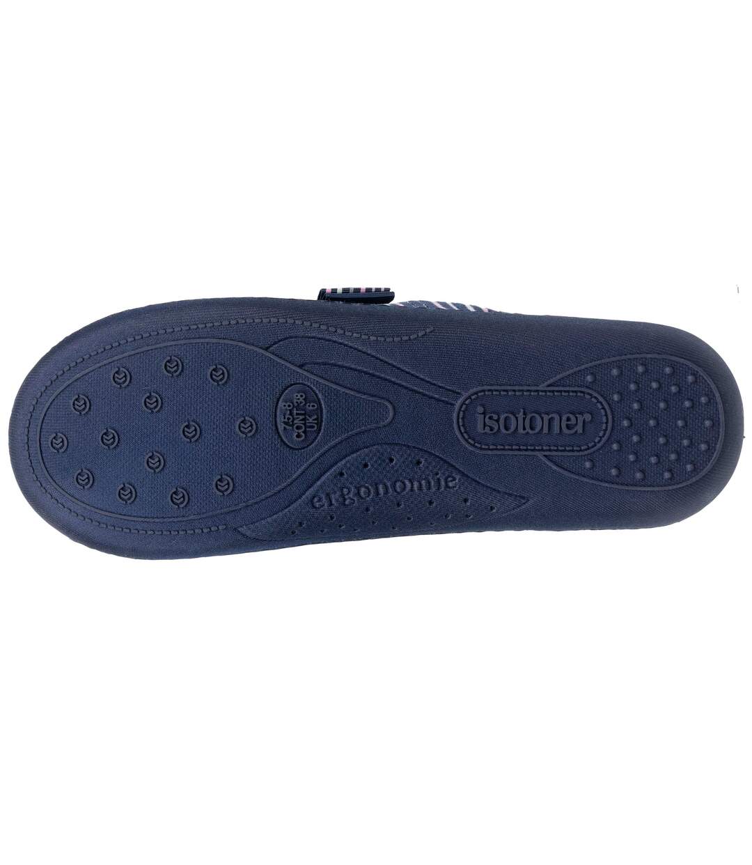 Isotoner Chaussons Mules femme velours semelle ergonomique-4