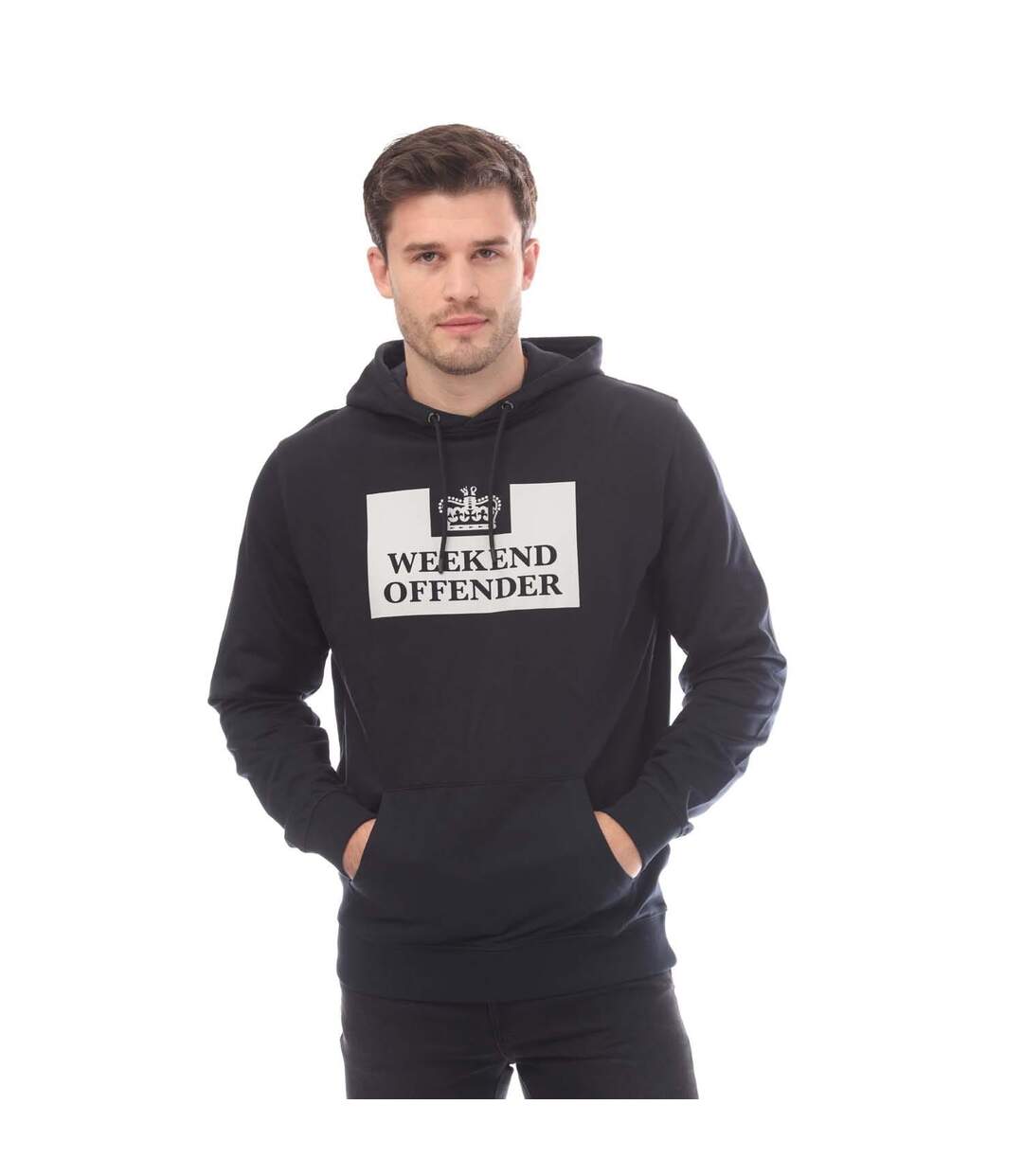 Mens Garrison Hoodie Navy Weekend Offender-2