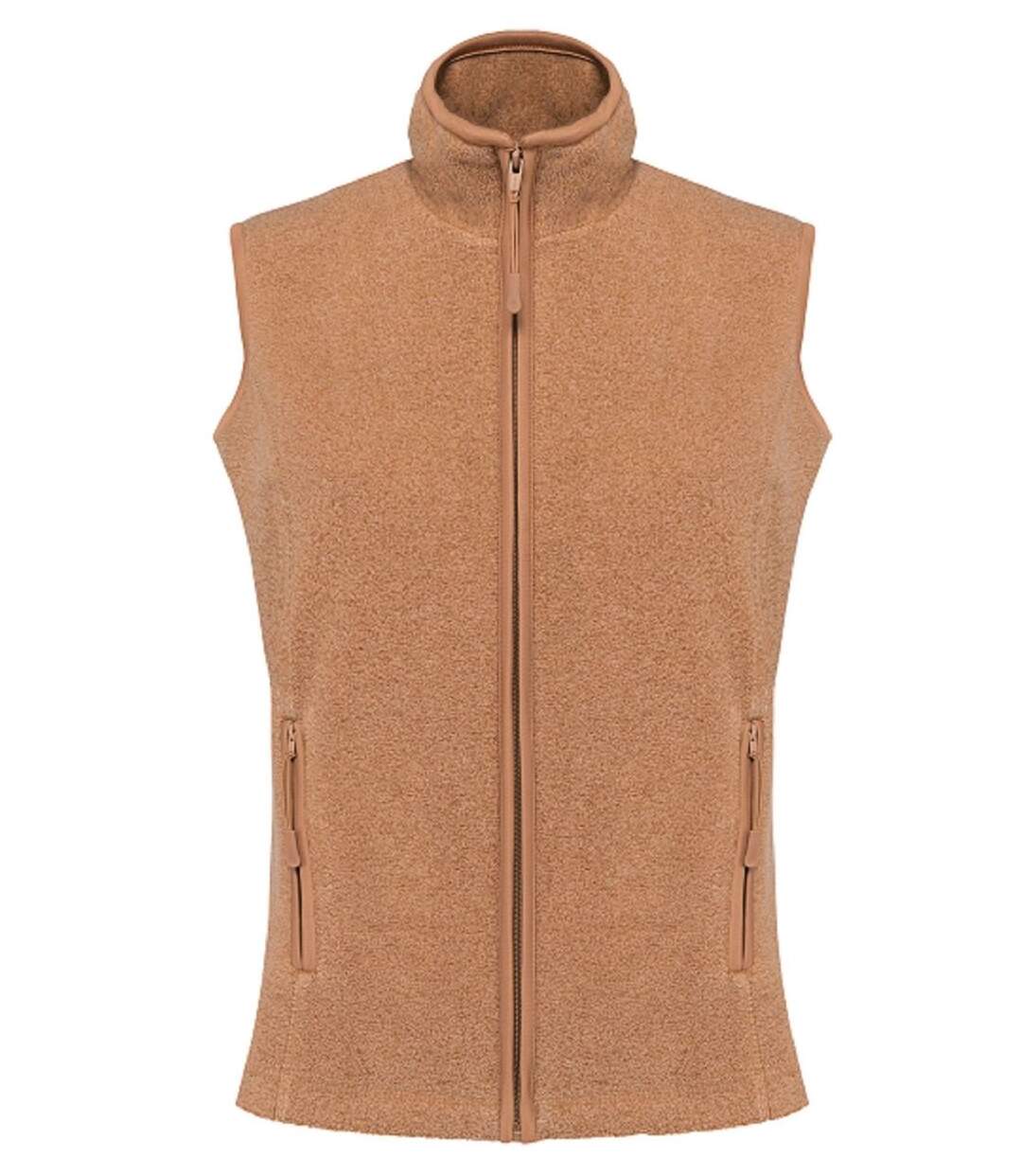 Gilet sans manches micro polaire femme - K906 - beige camel chiné heather