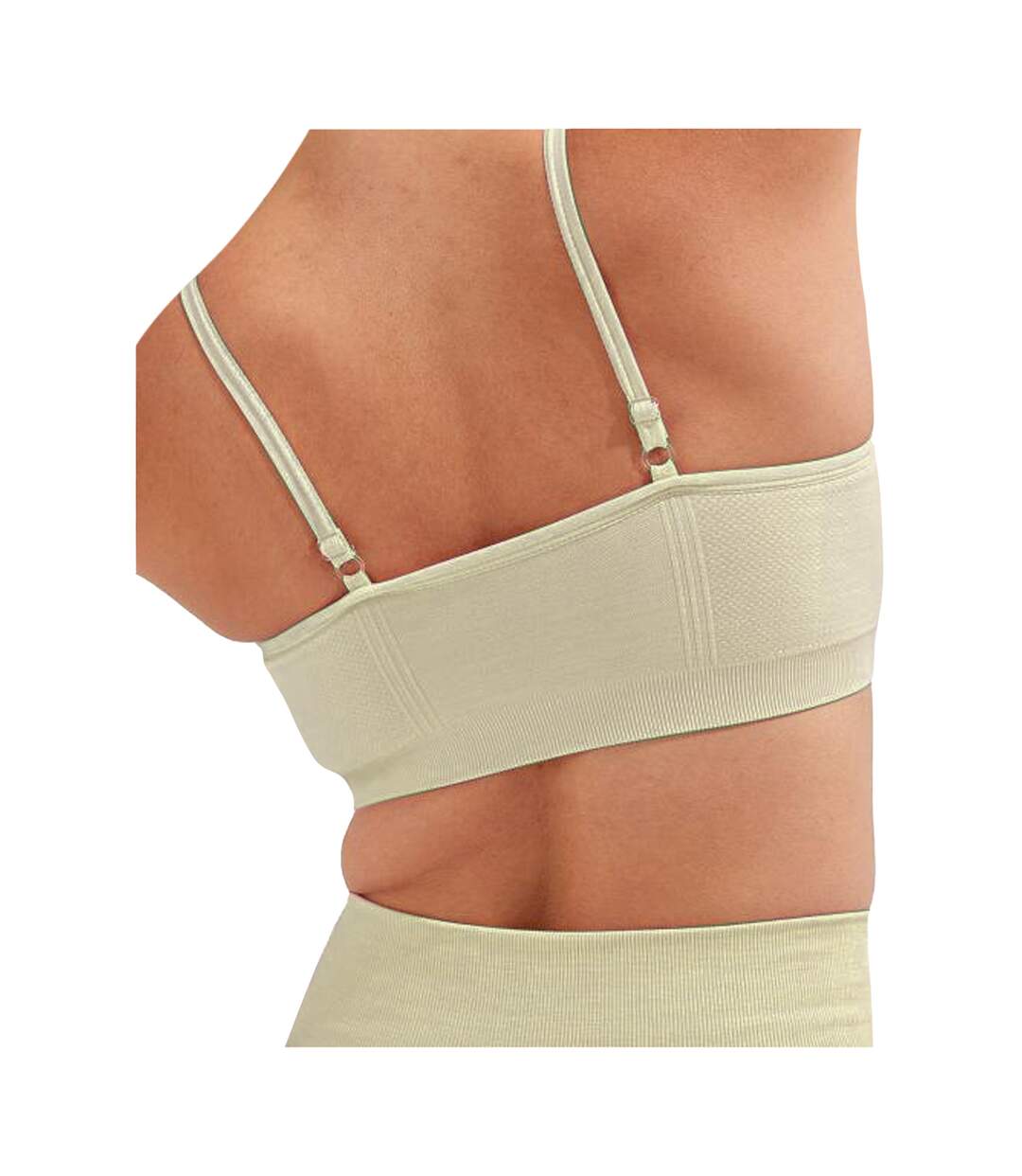 Womens/ladies melange seamless 3d sports bra sage green TriDri-2