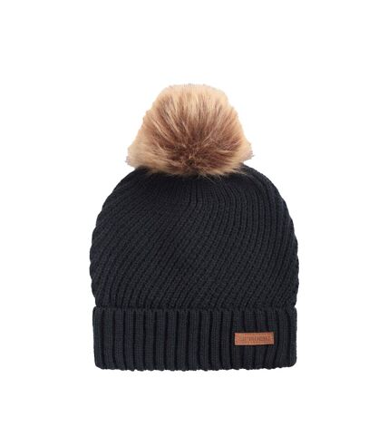 Womens/ladies keely pom pom recycled beanie navy Animal