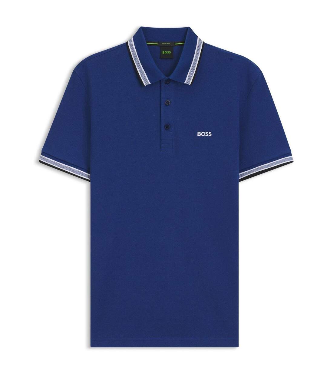 Mens Paddy Contrast Tipped Polo Shirt Medium Blue Boss-1